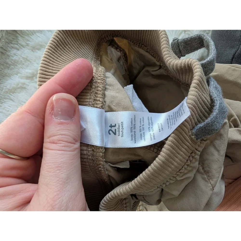 Carter's 100% Cotton Tan Khaki Cargo Pull On Pants Toddler Size 2T